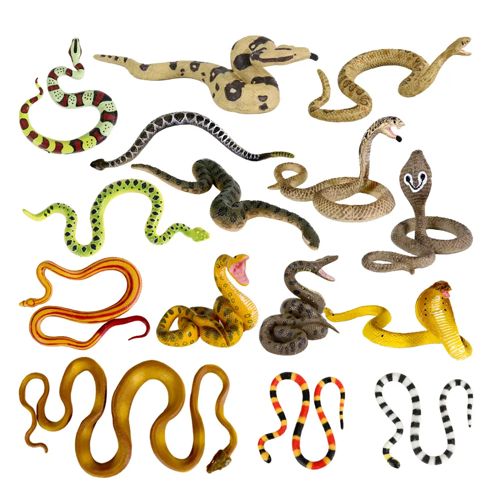 Wholesale Snake PVC Toys Reptile Animal Model PVC Solid Plastic Simulation Snake Toy