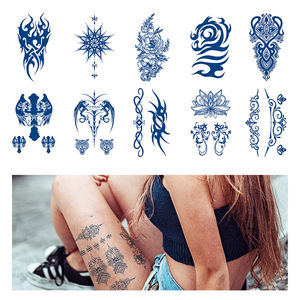 Vente en gros de petits tatouages temporaires semi-permanents autocollants de <span class=keywords><strong>tatouage</strong></span> de faux doigt de jus d'herbes imperméables pour femmes hommes - Product Image 4