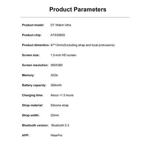 Reloj Inteligente EDS DT Ultra, 4 GB de Memoria, Batería de 390 mAh, Resistente al Agua IP68, Pantalla HD de 1.5 Pulgadas, Modo USB Flash, Chat GPT, <span class=keywords><strong>Google</strong></span> <span class=keywords><strong>Maps</strong></span> - Product Image 6
