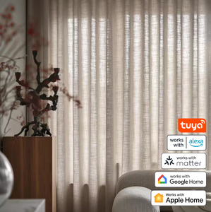 Rideaux en lin et tulle personnalisables <span class=keywords><strong>pour</strong></span> salon, rideaux de fenêtre de qualité supérieure, draperies intelligentes, rideaux intelligents - Product Image 1