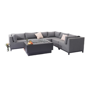 Outdoor Modern Wicker Cast Aluminum Sofa Set <strong>Rattan</strong> <strong>Cube</strong> <strong>Garden</strong> <strong>Furniture</strong> With Fire Pit in UK - Product Image 5