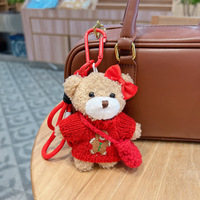 Porte-clés en peluche créatifs en gros : Bonhomme en pain d'épices, ours en peluche de Noël, pendentifs pour sacs et voitures, accessoires de porte-clés