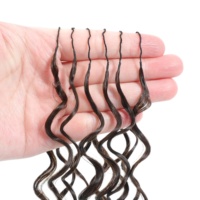 Extensions de cheveux humains au crochet effet plume, bouclées à la française, avec nœuds miracle, cheveux Remy noués à la main