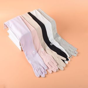 Golokyejoy Gants de protection solaire pour femmes, rafraîchissants, respirants, fins, sans doigts, compatibles écran tactile, pour cyclisme en extérieur, protection UV, en soie glacée - Product Image 2