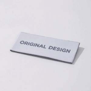 Custom Eco-Friendly <b>Black</b> Damask Neck Labels Personalised Woven End Fold Label Name Logo Custom Brand Design Clothing Garment - Product Image 3