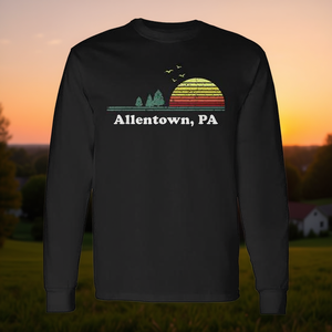 Allentown Pa Vintage Sunset T-shirt a maniche lunghe, regalo souvenir - Product Image 3