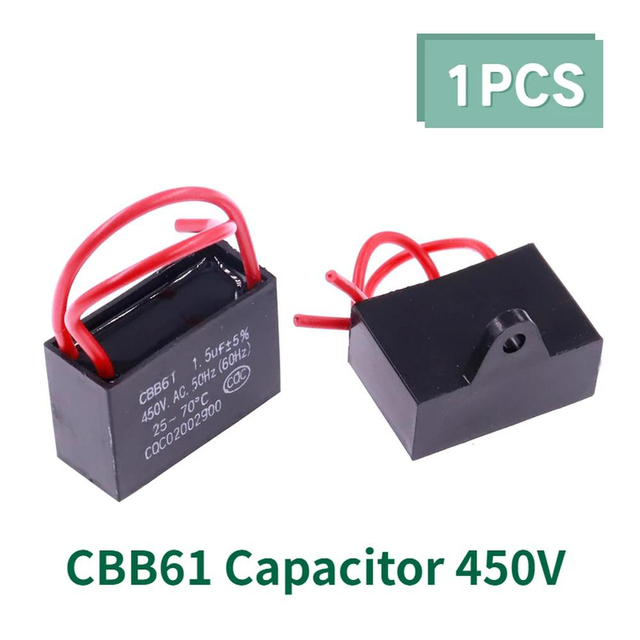 CBB61 Capacitor 450vac Fan Starting Capacitor 450V Fan Capacitors 1UF/1.2UF/1.5UF/2UF/2.5UF/3UF/4UF/5UF/6UF/10UF