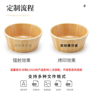 Melamine tableware <b>set</b> (four pieces): <b>restaurant</b> wood grain rice bowl, plastic wooden bucket, <b>restaurant</b> bowl, plate, cup, and - Product Image 4
