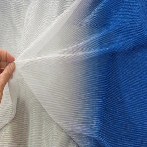 Fabrika Glitter metalik kumaş kırışıklıklar dantel pileli tül Mesh Spandex kumaş degrade parlak tül kumaş afrika elbise için - Product Image 2