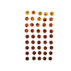 Eco-Friendly Custom Color & Size Buffalo Horn Brown Square Pattern Blank Round Flatback 4-Holes Beads <b>Buttons</b> Bulk Pack - Product Image 2