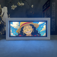 Lampe LED 3D en papier découpé avec 240 motifs personnalisés de dessins animés Gear 5 Nica Luffy Zoro Nami Ace, boîtier en ABS acrylique