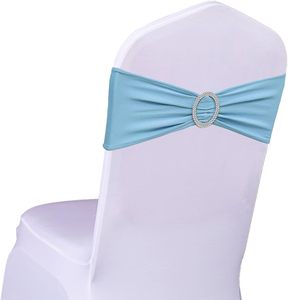 Bandes élastiques en spandex pour chaises avec boucle, 100 % polyester, sans plis, durables pour la maison, les mariages, les banquets et les restaurants - Product Image 1