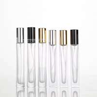 Flacon pulvérisateur de parfum en verre 10 ml rechargeable, atomiseur à fine brume, conteneur cosmétique de voyage rond et carré avec bouchon