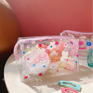Clear PVC Cosmetic Bag Waterproof <b>Makeup</b> Pouch Custom Printed Zipper Travel Toiletry <b>Case</b> Gift - Product Image 5