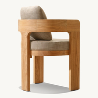 Ensemble de salle à manger d'extérieur pour hôtel, villa, appartement, style minimaliste, tables et chaises, mobilier de patio, teck massif, imperméable, marque Haoqi, garantie 3 ans