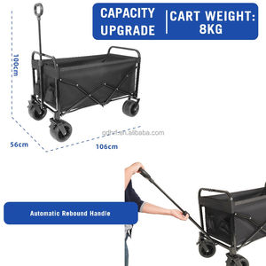 Bánh Xe Lớn Có Thể Điều Chỉnh Xử Lý Nhiệm Vụ Nặng Nề Công Suất Lớn Bãi Biển Ngoài Trời Gấp Wagon Giỏ Hàng - Product Image 5
