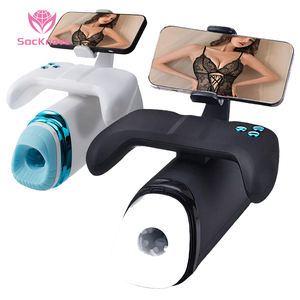 SacKnove sichtbar <span class=keywords><strong>Video</strong></span> Männer Sexspielzeug elektrisch automatisch aufgeheizter Penisvibrator stoßen Masturbationsbecher mit Handyhalterung - Product Image 1
