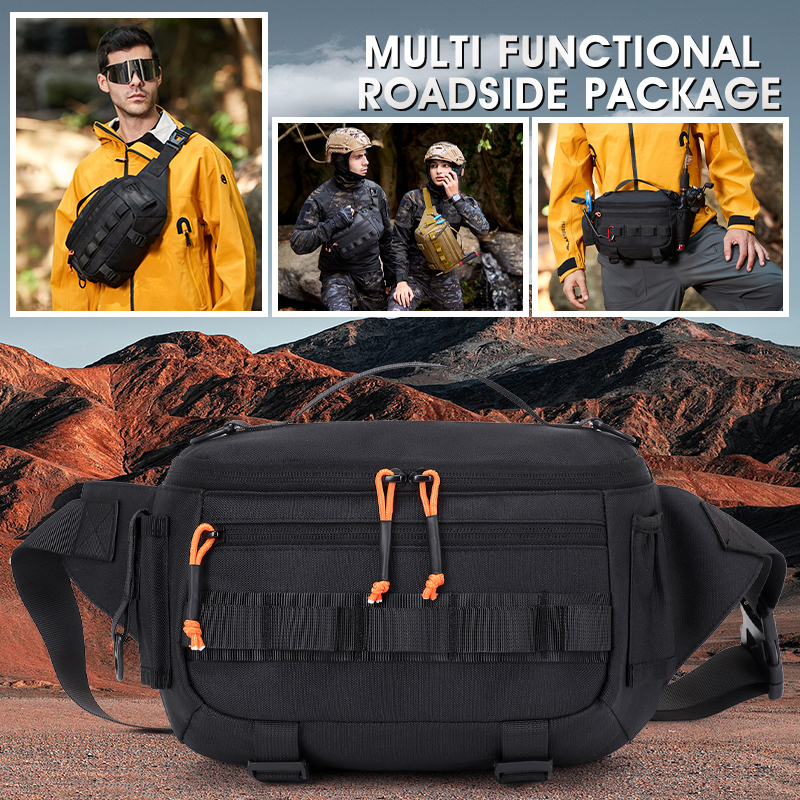Men's Outdoor Nylon Two-Layer Waist Bag – Multi-Pocket Crossbody & Fishing Lure Pack - View 5