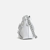 Mignon Chaîne Bandoulière Arc Gril Simple-Sac à Bandoulière Printemps Nouvelle Dame Sac à Bandoulière Argent Grande Capacité PU Femmes Sac à Main