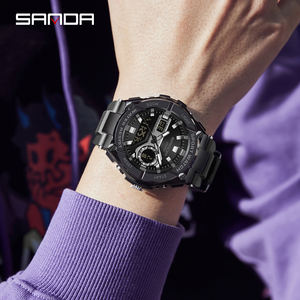 Montre numérique pour homme SANDA 3123, style <span class=keywords><strong>G</strong></span>, montres de sport résistantes aux chocs, montres électroniques étanches, montre-bracelet pour homme, Relogio - Product Image 6