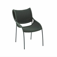 Ensemble de table et chaises de jardin en aluminium avec corde tressée, design moderne, durable et imperméable, empilable