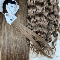 Extensions de cheveux humains en crochet à pointes effilées sans trame, vague d'eau, vente en gros FH # 2 Cheveux vierges brésiliens humains