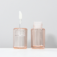Bouteille de brillant à lèvres rose transparente personnalisée Conteneurs d'emballage Tube de brillant à lèvres rond cosmétique