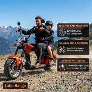 eAhora M1P Moto électrique noire étanche à batterie lithium pour adulte, style chopper, deux roues, pour trajets urbains - Product Image 6