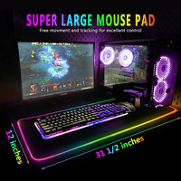 Tapis de souris de jeu de grande taille personnalisable de type C RGB, base en caoutchouc antidérapante, tissu lisse, 11 couleurs RGB en stock, vente chaude