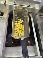 Freidora de gas de doble tanque de acero inoxidable 304 de alta resistencia para patatas fritas, para cocina de restaurante de comida rápida comercial, tipo Henny Penny
