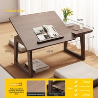 Table pliante réglable en bois massif pour baie vitrée, bureau Tatami, table pour ordinateur portable, mobilier de salon, style minimaliste moderne