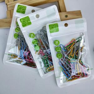Clips de papel de colores en bolsas, clips de papel creativos para estudiantes/oficinas, soportes para documentos/facturas, bolsas autosellables, suministros de escritorio. - Product Image 3