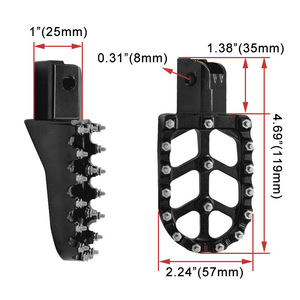 ที่พักเท้าอะลูมิเนียมอัลลอย CNC 130มม. แป้นเหยียบรถจักรยานยนต์สีดำสำหรับ CRF50 XR70 CRF110 SSR SDG xmotor - Product Image 2