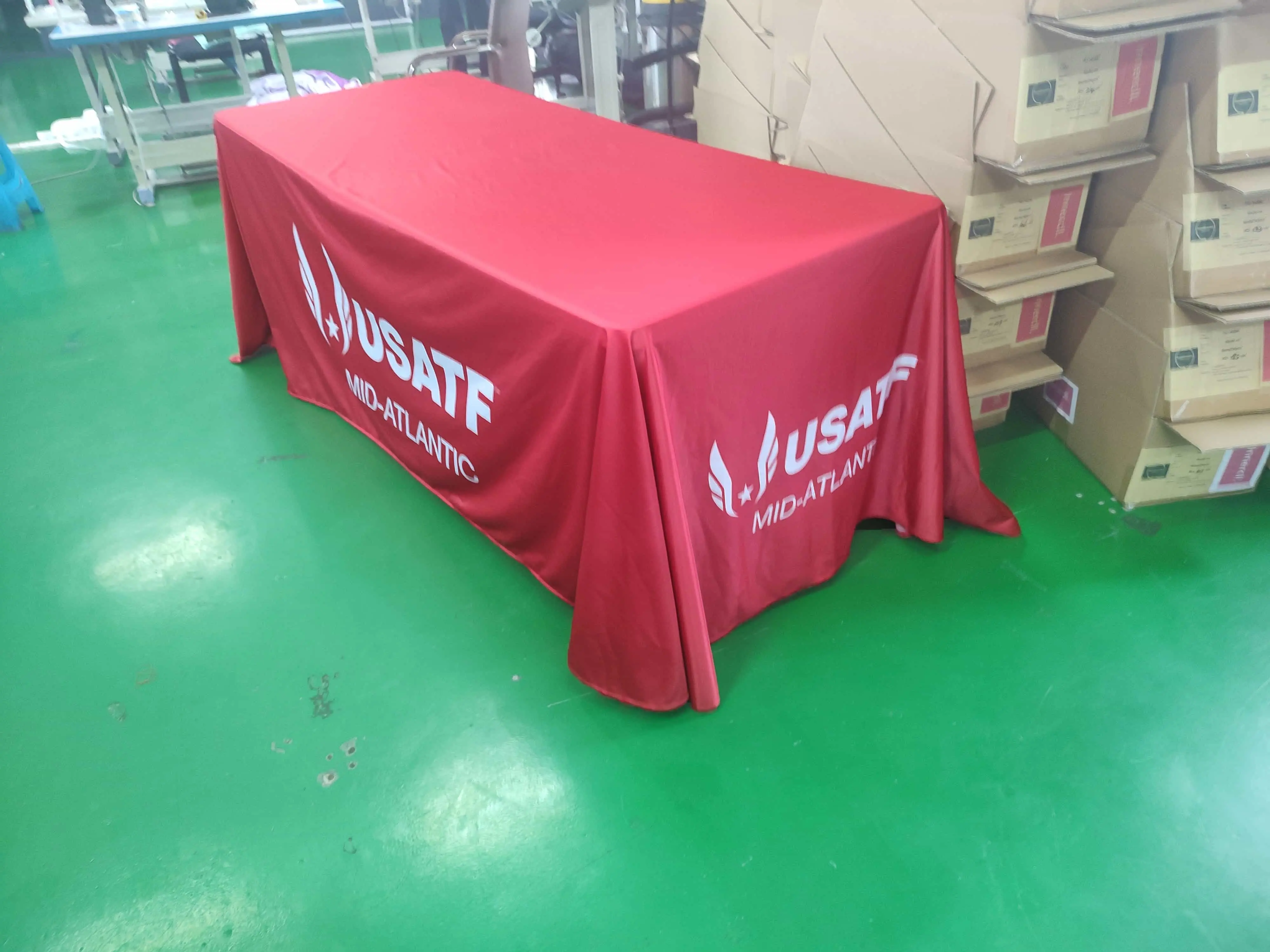 Pano de mesa comercial para atividades ao ar livre, banner de mesa, capa de mesa em tecido personalizado para negócios