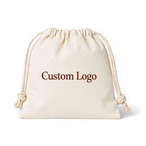Custom Logo Canvas <b>Drawstring</b> <b>Bag</b> Reusable Eco-Friendly High Quality Pouch for Promotional Gifts - Product Image 1