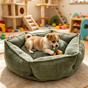 Lit pour animaux de compagnie hexagonal à rayures, antidérapant, confortable toute l'année, pour chat et <span class=keywords><strong>chien</strong></span>, pour salon et appartement - Product Image 1