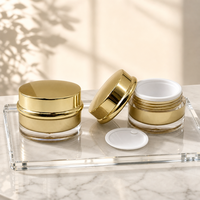 Pots cosmétiques ronds en plastique doré de luxe de haute qualité, personnalisables de 5g à 50g, pour crème visage et corps, emballage de lotion pour les yeux