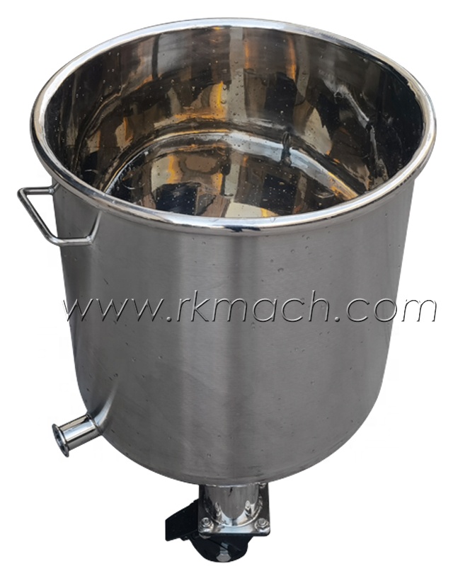 Емкость для хранения объемом 60 литров из нержавеющей стали 304 с роликами