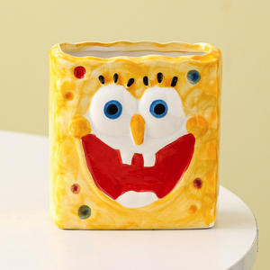 Portalápices de Cerámica con Diseño Creativo de Dibujos Animados, Estilo Americano, Hecho en Fujian, Caja de Almacenamiento para Cepillos de Dientes, Brochas de Maquillaje, <span class=keywords><strong>Bob</strong></span> <span class=keywords><strong>Esponja</strong></span> - Product Image 3