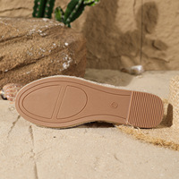 Espadrilles plates à enfiler pour femmes, style espagnol, antidérapantes, à bout fermé, en tissu, collection automne, vente en gros