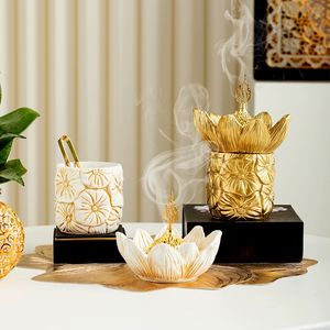 ชุดเตาเผาเครื่องหอมเรซิ่นบลูม พร้อมขวดโหลลายดอกบัวแบบอาหรับ เตาเผาบุหูร์บลูมสำหรับการปฏิบัติทางจิตวิญญาณที่บ้าน - Product Image 3