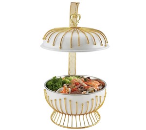 Plat de service élégant de 8 L en acier inoxydable pour garder les aliments au chaud lors de fêtes de barbecue en extérieur et de réunions familiales en plein air - Product Image 1