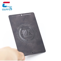 Carte de visite professionnelle programmable en plastique, noir mat, carte intelligente NFC UV, RFID