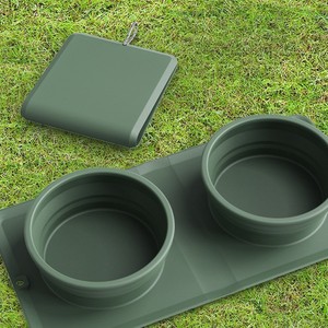 Silicone Folding Double Bowl Portable Telescopic Dog Feeding Outdoor Travel Use - Product Image 1