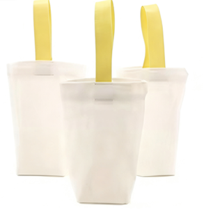 Sac fourre-tout pliable en coton épais personnalisé avec logo, blanc, vierge, robuste, pour boissons, en toile, type seau - Product Image 2