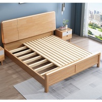 Vente en gros d'un cadre en bois massif lit queen size lit double simple avec rangement lits ensemble de chambre à coucher meubles
