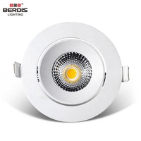 Spot LED encastré incurvé et réglable en aluminium chromé, découpe 90 mm, 3000-6000K, dimmable, anti-éblouissement, pour plafond