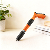 Pistolet à clous manuel industriel mini orange en acier inoxydable, 5 vitesses réglables, kit d'accessoires pour 200 clous, pour le travail du bois et l'artisanat