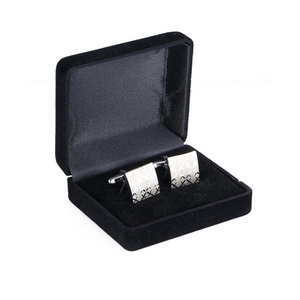 Wholesale Stocks <strong>Cheap</strong> Black Velvet Plastic Cufflink <strong>Box</strong> - Product Image 3