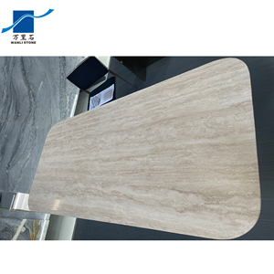 Op Maat Gemaakte Beige Travertijn Tafel Ronde Marmeren Eettafel Nordic Stenen Meubels Marmol Travertijn Eettafel - Product Image 4